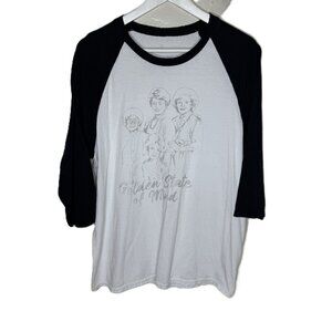 Golden Girls "Golden State of Mind" Black & White Baseball Shirt, Size Medium